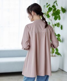 Tiaclasse 【洗える】-TiaBASIC-バンドカラーシャツチュニックブラウス