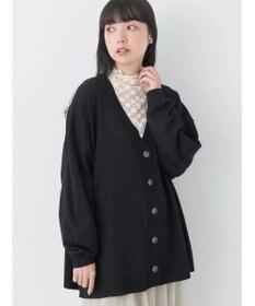 earth music&ecology サイドスリットルーズＶネックカーディガン