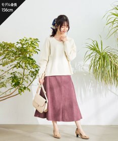 Tiaclasse L 【洗える】大人上品なコーデュロイフレアスカート