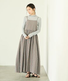 #Newans ボリュームチェックキャミワンピ