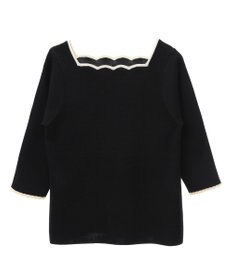 earth music&ecology 襟袖スカラップ配色プルオーバー