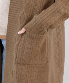 Tiaclasse 【洗える】大人華やかなアラン柄ニットカーディガン