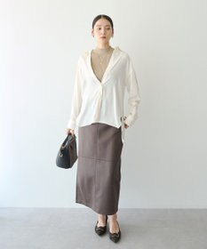 YECCA VECCA レザーライクナロースカート
