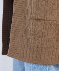 Tiaclasse 【洗える】大人華やかなアラン柄ニットカーディガン