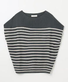 ANY 【洗濯機可/アンチピリング/UVカット】アクリルガーターフレンチスリーブニット