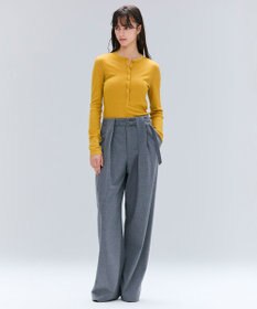 BEIGE， 【セットアップ対応・洗える・Precious 10月号掲載】ZEPHYR / ウールライクタックベルトワイドパンツ