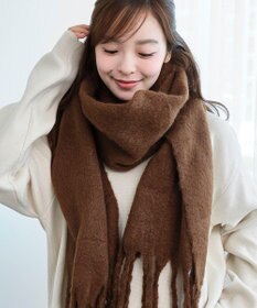 WEGO 【マフラー/ユニセックス着用】ワイドフリンジストール