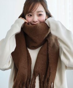 WEGO 【マフラー/ユニセックス着用】ワイドフリンジストール