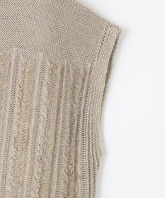 自由区 【XSサイズ～】リネンフリンジディテールフレンチスリーブ ニット