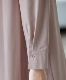 Tiaclasse 【洗える】-TiaBASIC-バンドカラーシャツチュニックブラウス