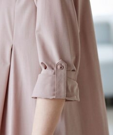 Tiaclasse 【洗える】-TiaBASIC-バンドカラーシャツチュニックブラウス