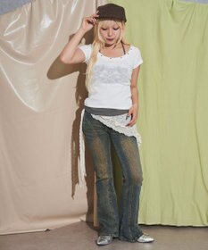 WEGO ハトメレイヤードグラフィックT