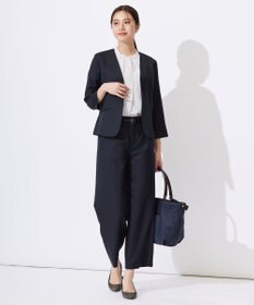 J.PRESS LADIES 【セットアップ対応・洗える・UVケア・速乾】 OXIJEWELストレッチ ノーカラー ジャケット