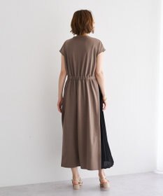 YECCA VECCA ベルテッドプリーツ切替ワンピース