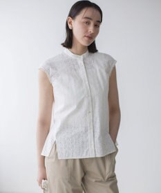 組曲 L エンブロイダリーレースノースリーブ ブラウス