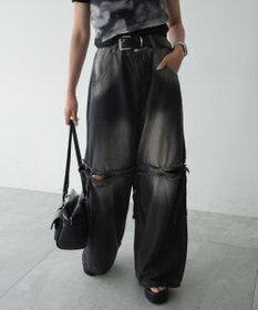 WEGO スリットダメージルーズデニム