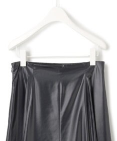 ICB L 【洗える】サテンワックスヴィンテージ フレアスカート