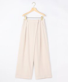 組曲 【先行予約】スムースクロス ラップ見えワイドパンツ