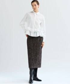 23区 S 【GOLD LABEL】コットンライトタフタ フリル シャツ