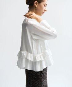 23区 S 【GOLD LABEL】コットンライトタフタ フリル シャツ