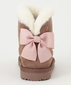 ANY KIDS フェイクムートン リボン ブーツ