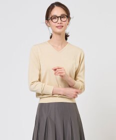 J.PRESS LADIES L HIGH GAUGE BASIC Vネック ニット
