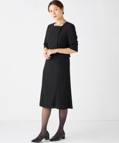 自由区 FORMAL 【ウォッシャブル対応】ドビーボーダーリボン ジャケット+ワンピース