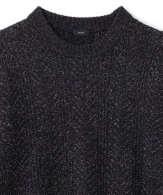 JOSEPH HOMME メランジヘリンボンストライプ　ケーブルニット