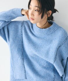 CRAFT STANDARD BOUTIQUE 洗える/ハンドステッチデザインニットプルオーバー