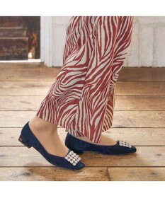 MODE ET JACOMO <MODE ET JACOMO>アシンメトリービジューフラットパンプス