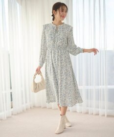 Feroux 【洗える】フラワープリントラッフル ワンピース