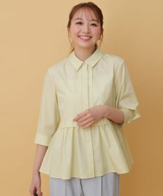 ANY SIS フレアペプラム シャツ ライトイエロー