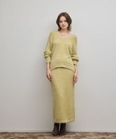 GRACE CONTINENTAL ラメフェザーニットトップ