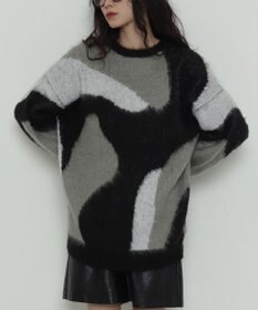 WEGO 【2025年秋冬新作】シャギーパターンニットBIGプルオーバー