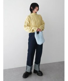 Green Parks ショート丈ケーブルニットプルオーバー