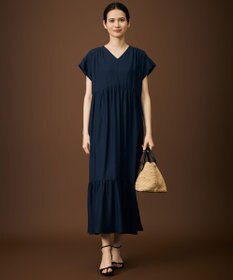 自由区 【WEB限定・大人気素材のNEWアイテム】エアリーツイルティアード ワンピース