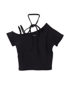 WEGO プレートデザインワンショルトップス