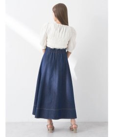 earth music&ecology フロントジップタックフレアスカート