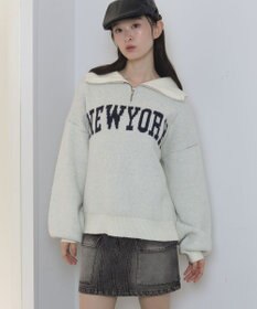 WEGO フラッフィーハーフジップニット