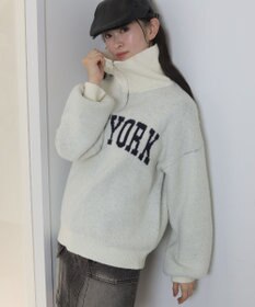 WEGO フラッフィーハーフジップニット