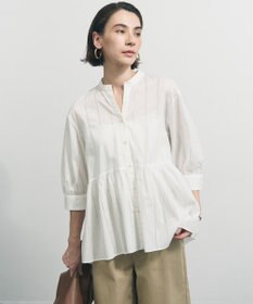 UNFILO ペプラム ギャザーブラウス