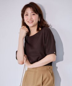 ANY SIS L 【汗ジミ防止・UVケア】アーモンドスリーブ カットソー