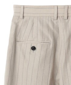 BEIGE， ERYTH / リネンストライプ タックワイドパンツ