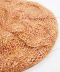 石田製帽 モヘアケーブルニット ベレー帽