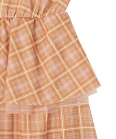 Green Parks ペプラムチェックキャミワンピース