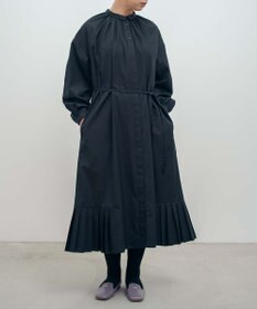 muuc 〈オーガニックコットン〉〈コットンブロード生地〉〈カラーにより異なる生地〉〈通年着られる〉コットン裾プリ ーツ 前開き ワンピース