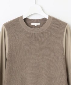 自由区 L 【カタログ掲載・洗える】ハイツイストコットンアセテート異素材コンビ トップス