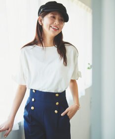 Feroux 【UVケア】リボンスリーブドルマン Tシャツ