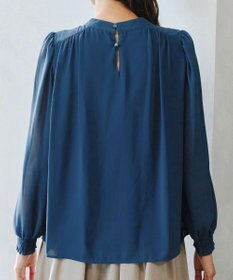 Tiaclasse 【洗える】シフォンシャーリングブラウス