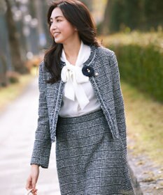 組曲 L 【KUMIKYOKU NAVY】ジョーゼットシフォン2WAY ボウタイブラウス